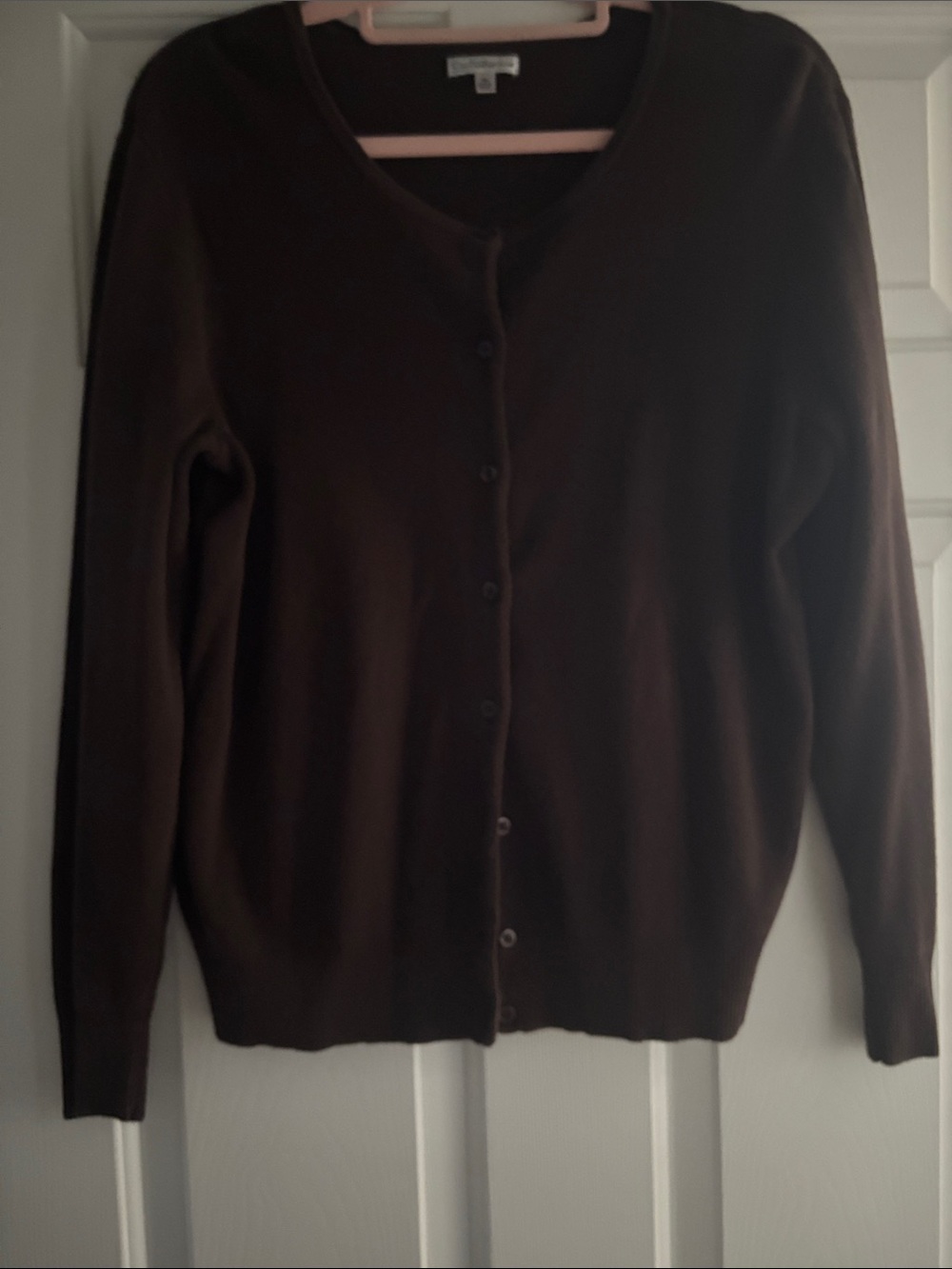 Croft &Barrow Chocolate Brown Classic Button-Front Women's Cardigan